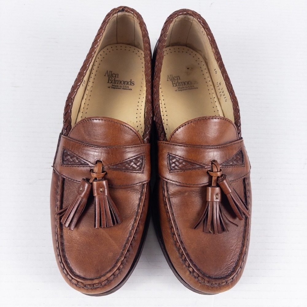 Allen Edmonds Maxfield Loafer Mens 10 D Chili Brown Braided Tassel Preppy Ivy